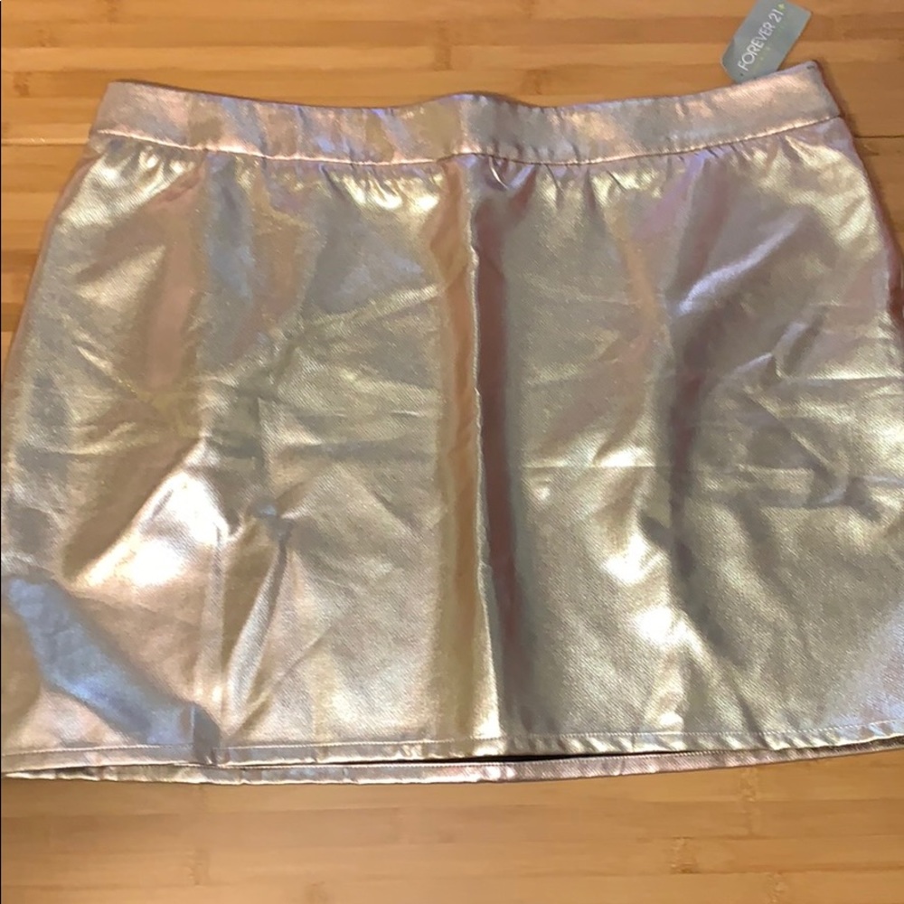 Gold mini skirt